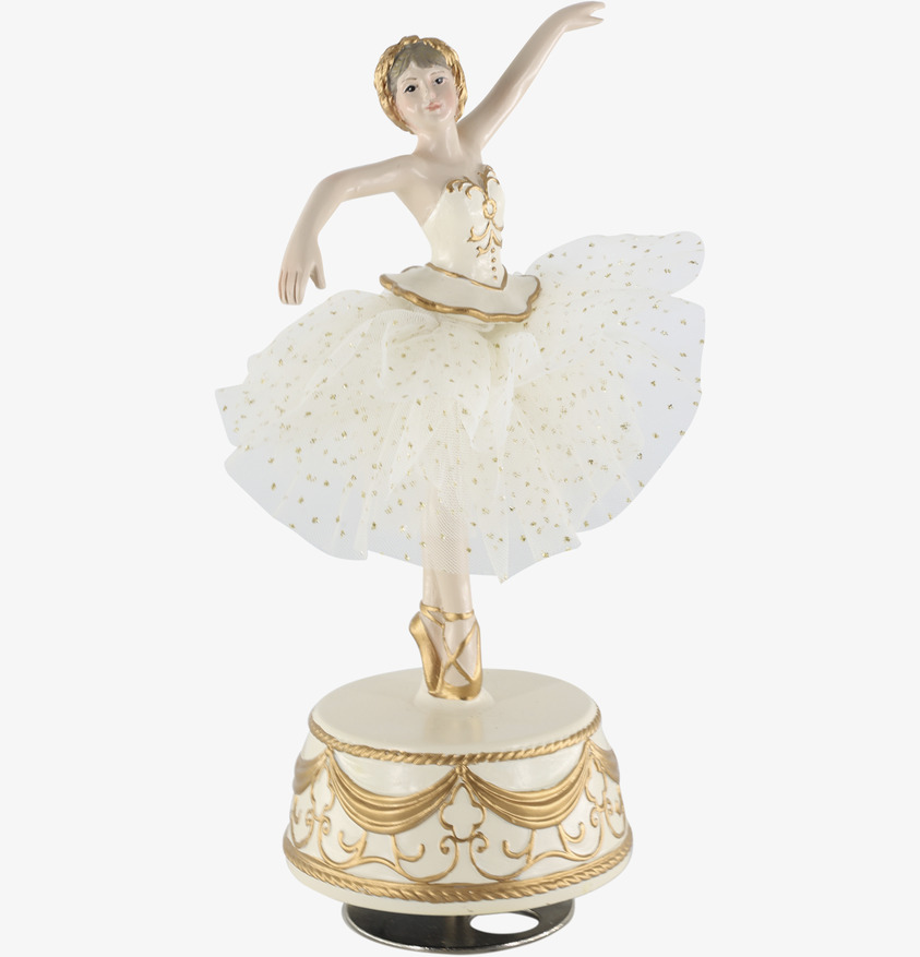 Speldosa Ballerina med Tyllkjol Antik Creme Chic Antique Övrig prydnad/dekoration för inredning innemiljö