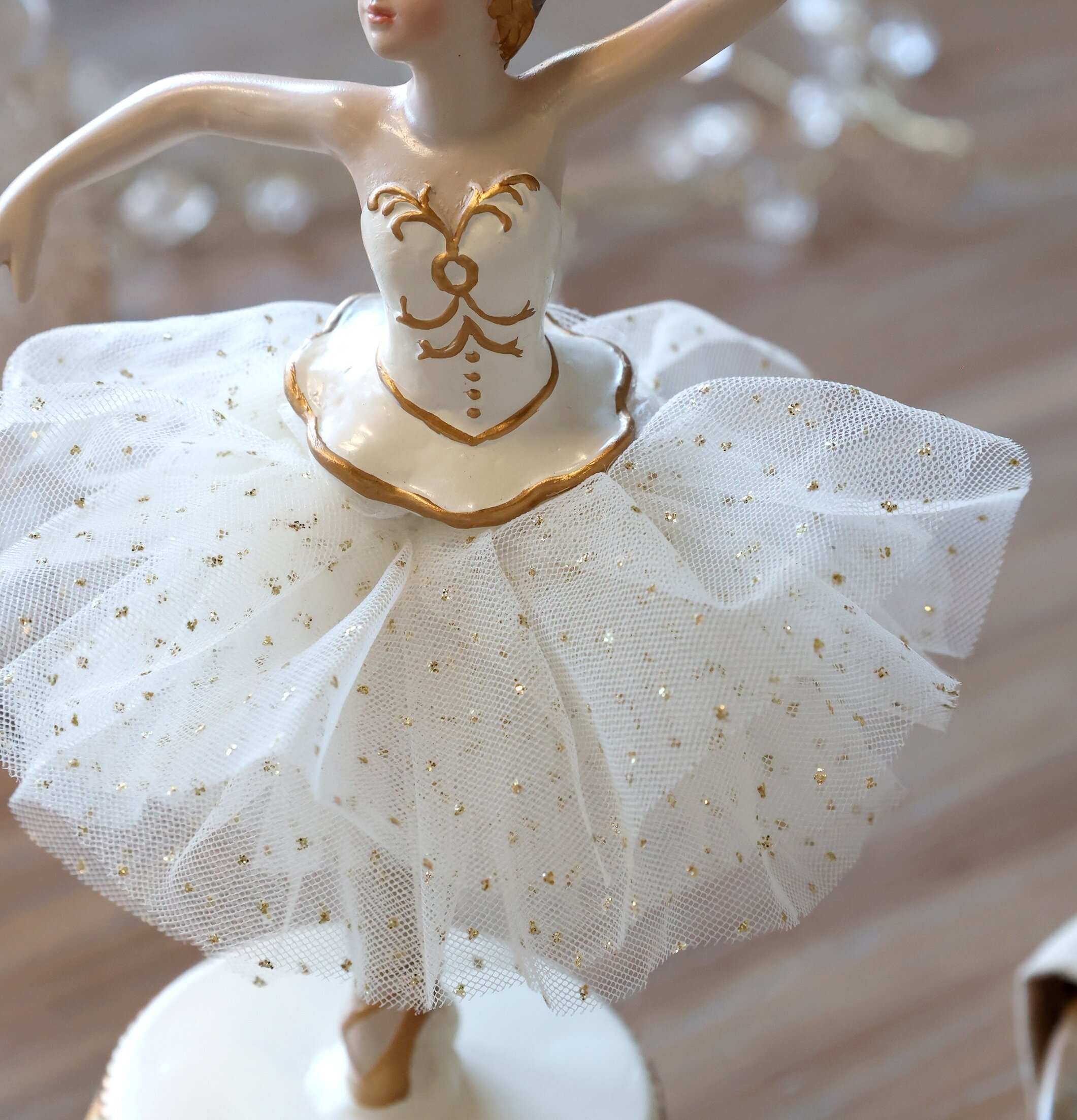 Speldosa Ballerina med Tyllkjol Antik Creme Chic Antique Övrig prydnad/dekoration för inredning innemiljö