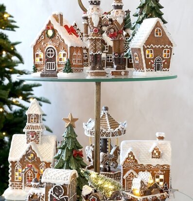 Noël Pepparkakshus LED Mocca 13 cm Chic Antique Övrig prydnad/dekoration för inredning innemiljö