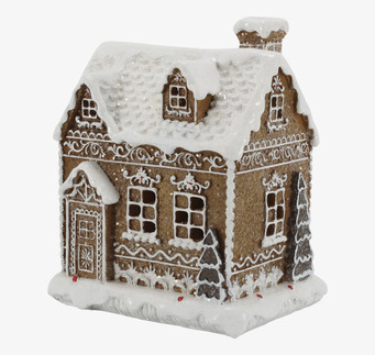 Noël Pepparkakshus LED Mocca 17 cm Chic Antique Övrig prydnad/dekoration för inredning innemiljö