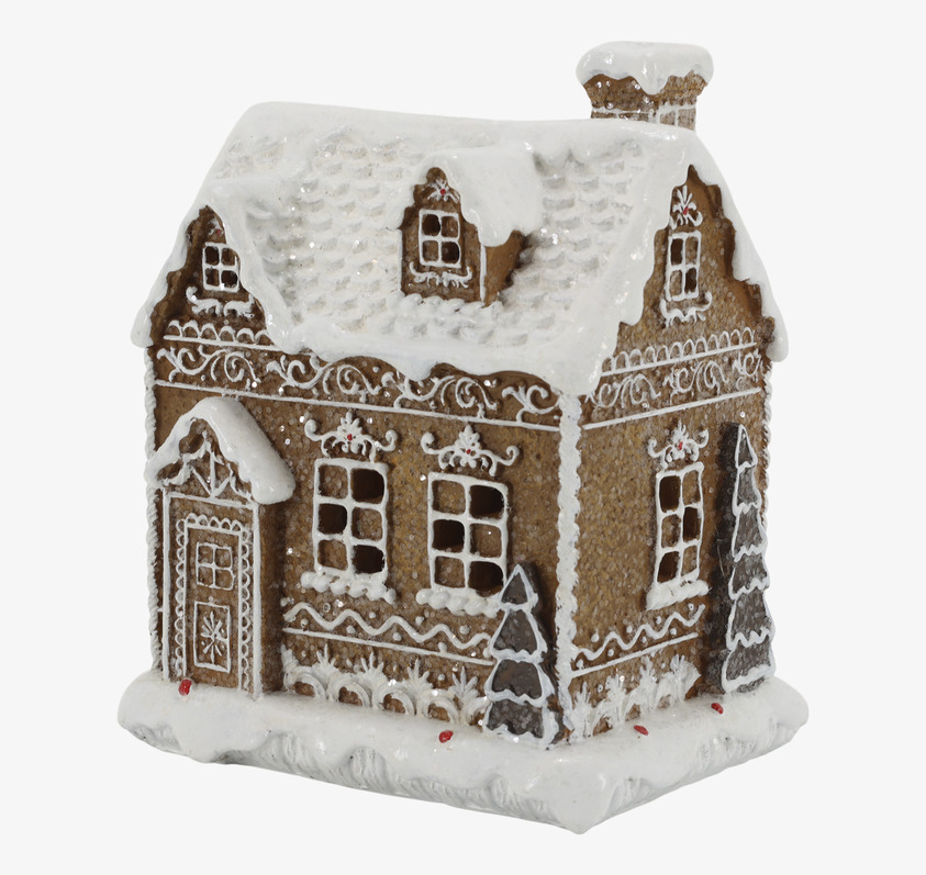 Noël Pepparkakshus LED Mocca 17 cm Chic Antique Övrig prydnad/dekoration för inredning innemiljö