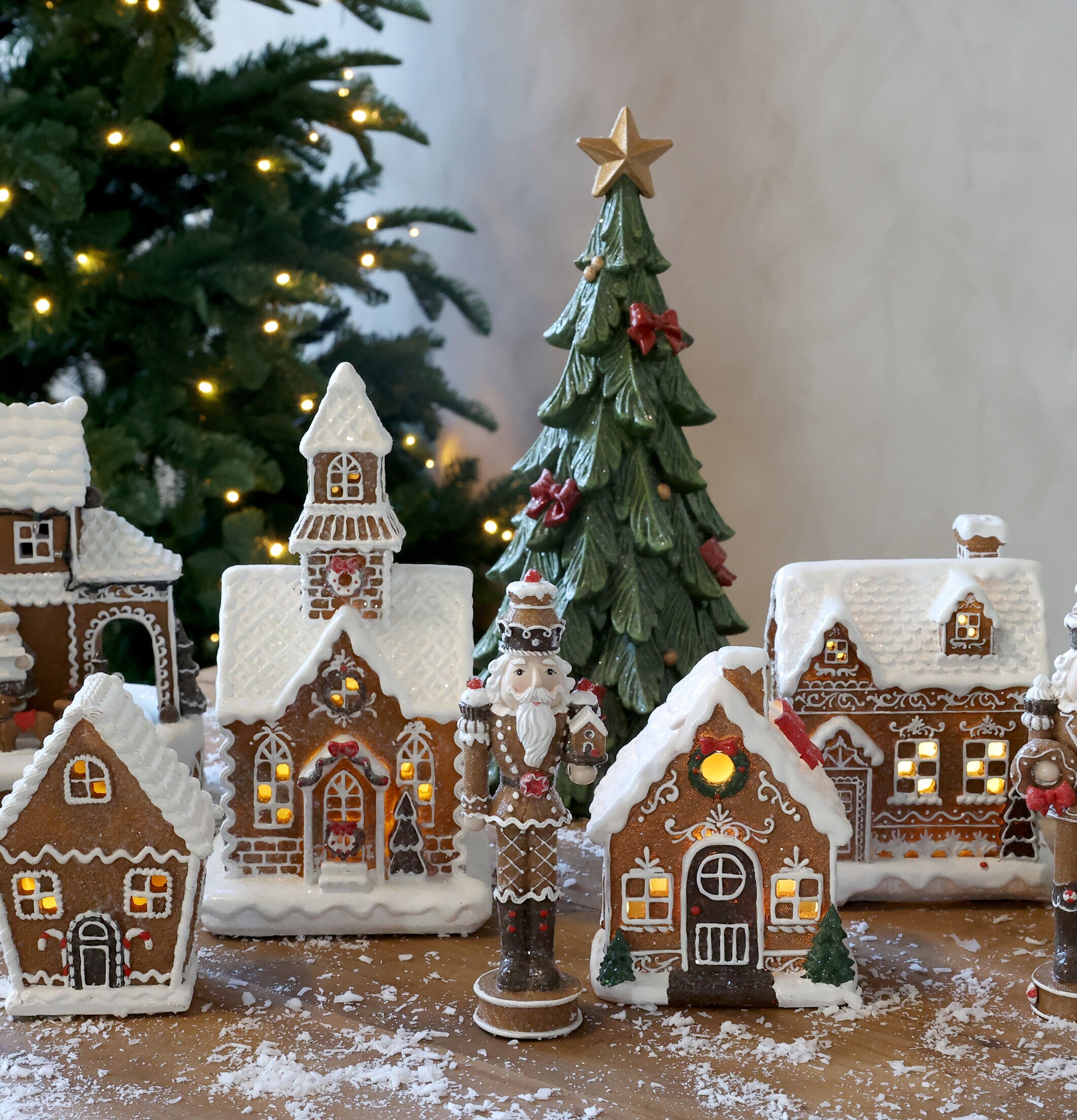 Noël Pepparkakskyrka LED Mocca 23 cm Chic Antique Övrig prydnad/dekoration för inredning innemiljö