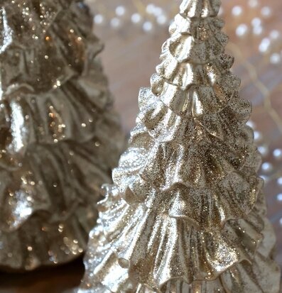 Julgran med Glitter Champagne 15 cm Chic Antique Övrig prydnad/dekoration för inredning innemiljö
