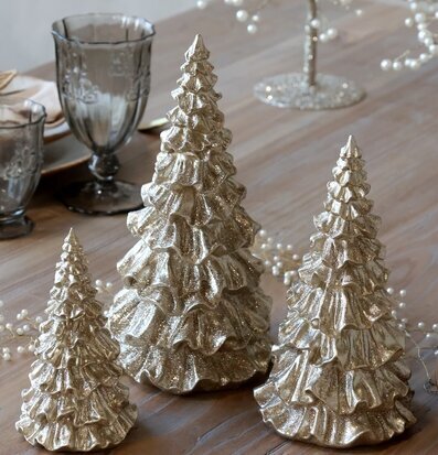 Julgran med Glitter Champagne 25 cm Chic Antique Övrig prydnad/dekoration för inredning innemiljö