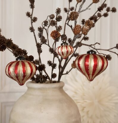 Julkulor i Ask 3-pack Cherry Champagne Ø11 cm Chic Antique Julgranshänge/julgransdekoration