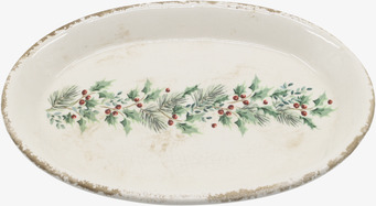 Ovalt Fat Järnek Creme 25 cm Chic Antique för ljus, lyktor, växter och krukor