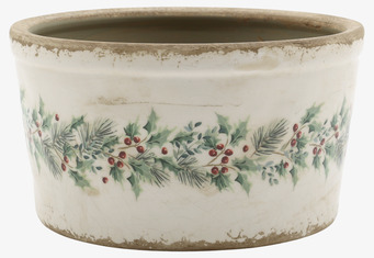 Låg Kruka Järnek Creme Ø16,5 cm Chic Antique Krukor Örtkrukor Glaskrukor