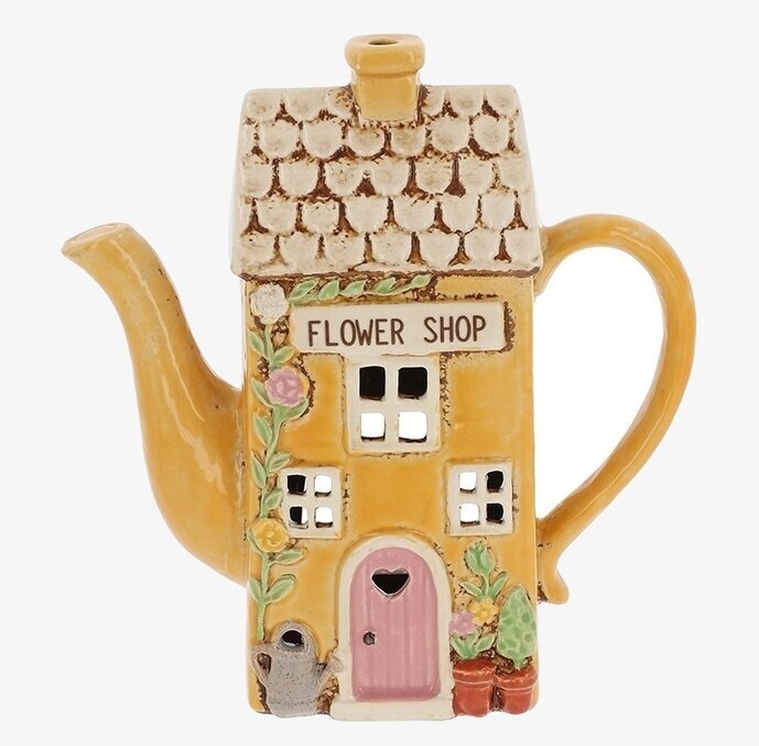 Ljuslykta Village Pottery - Flower Shop Teapot Joe Davies Lyktor Endless Light Ljuslyktor