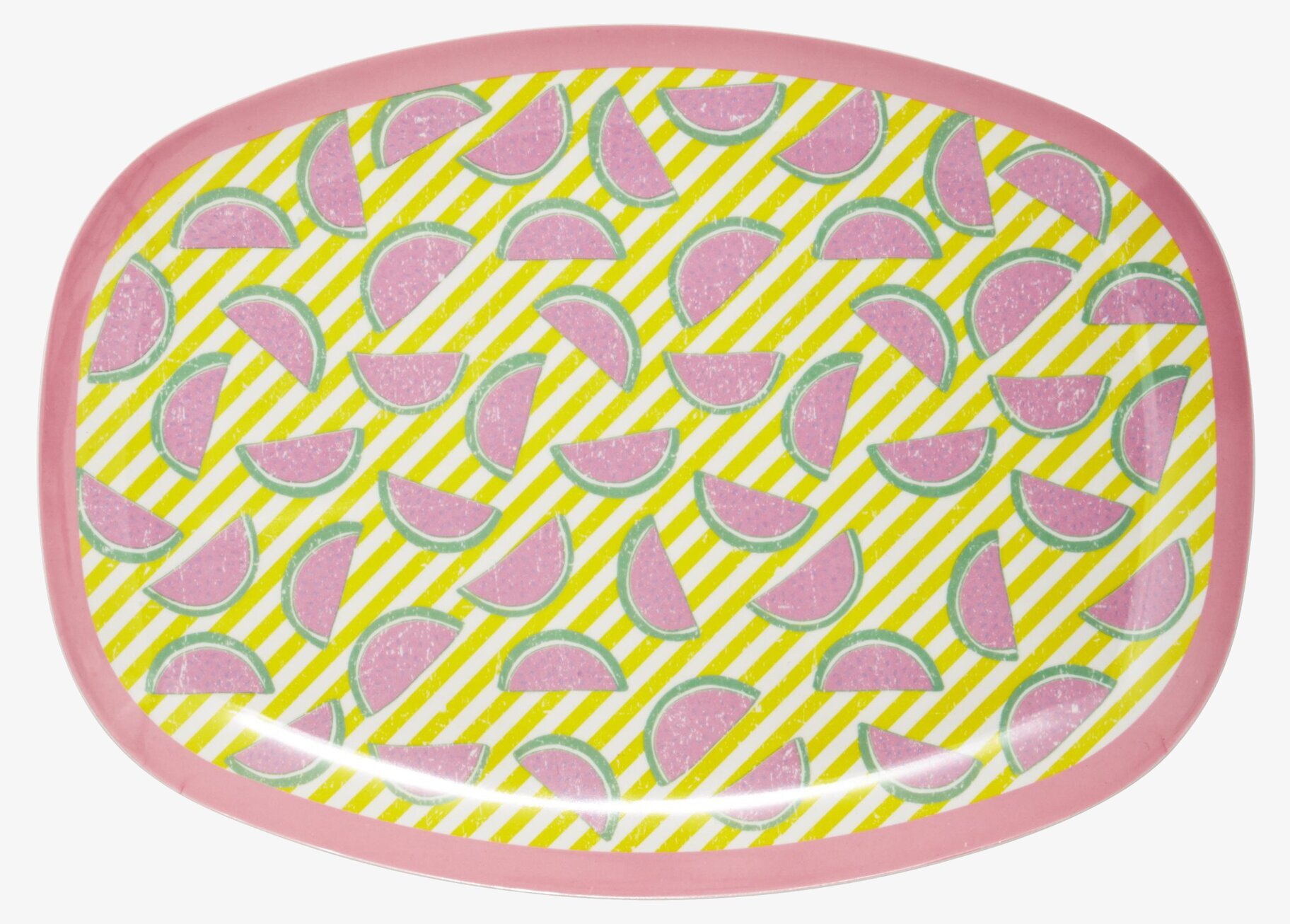 Tallrik Watermelon Print från Rice med färgglatt mönster