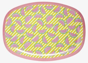 Tallrik Watermelon Print från Rice med färgglatt mönster