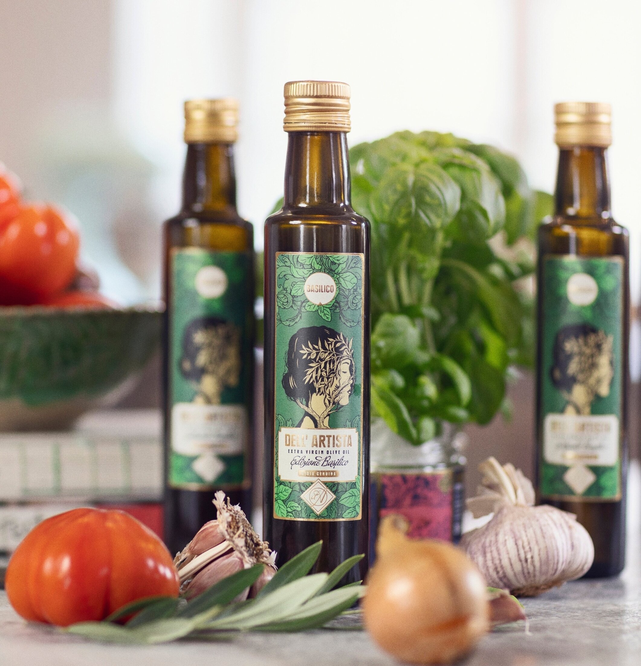 Olivolja Basilico Extra Virgin 250 ml Dell Artista Såser, dipp och smaksättare Ketchup Hot Sauce Heta