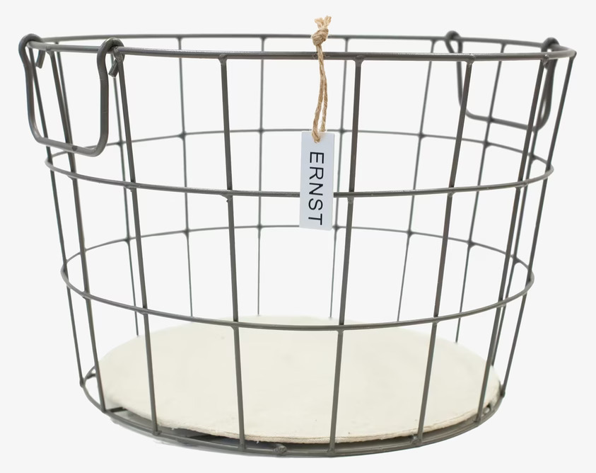 Förvaringskorg Metall Rund från Ernst i mörkgrå metall