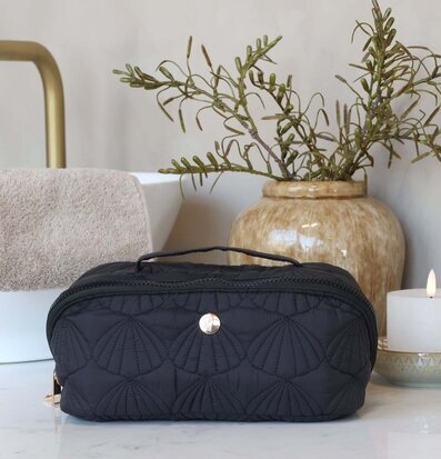 Necessär Quiltad Snäckmönster Svart Liten Chic Antique Necessärer och sminkväskor