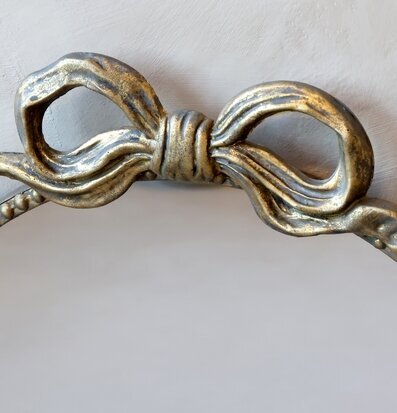 Väggspegel med Rosett Antik Mässing 95 cm Chic Antique Speglar Väggspeglar Stående speglar
