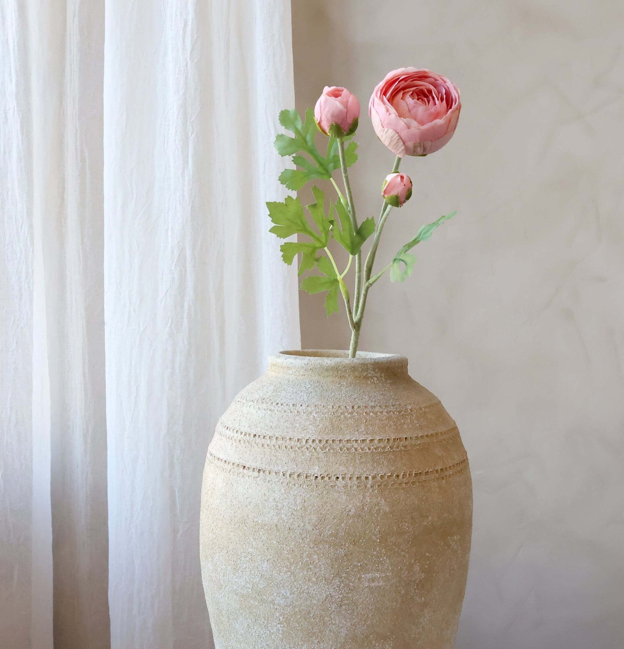 Fleur Ranunkel Silk Touch Rosa 52 cm Chic Antique Konstväxter Konstblommor Plastväxter Plastblommor