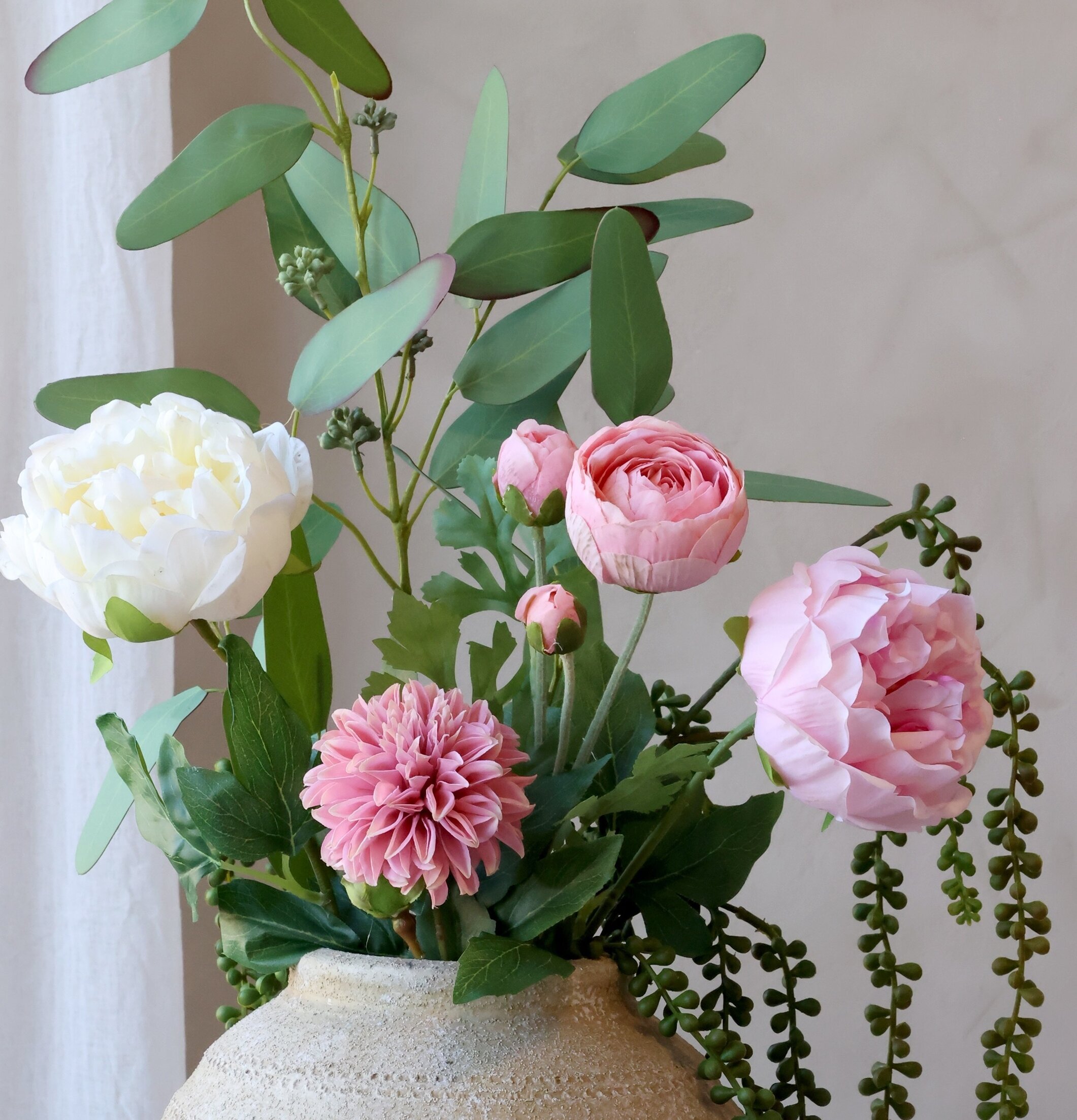 Fleur Ranunkel Silk Touch Rosa 52 cm Chic Antique Konstväxter Konstblommor Plastväxter Plastblommor