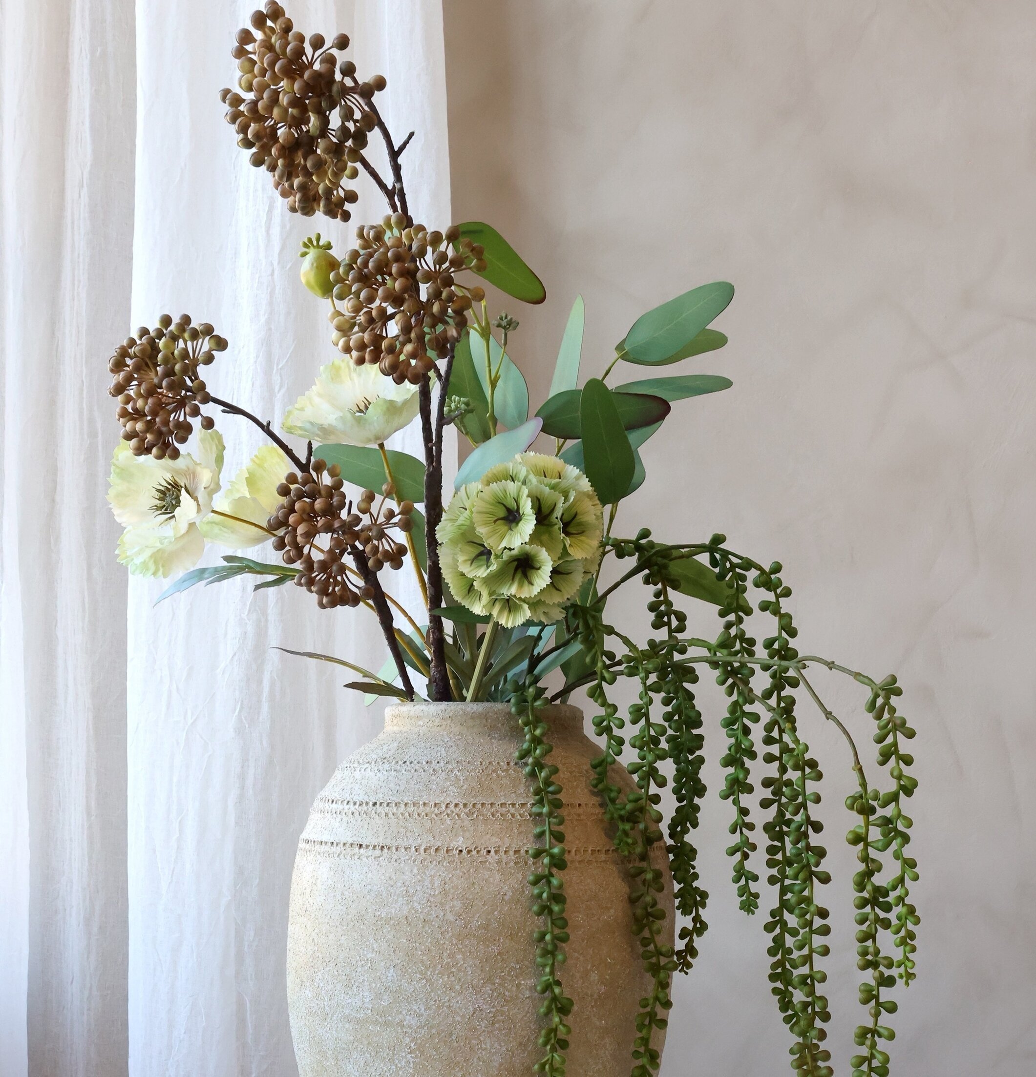 Fleur Pärlband Silk Touch Grön 112 cm Chic Antique Konstväxter Konstblommor Plastväxter Plastblommor