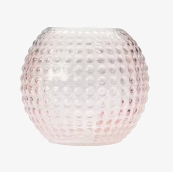 Ljuslykta Stockholm Rosa från By ON med bubbelmönstrat glas