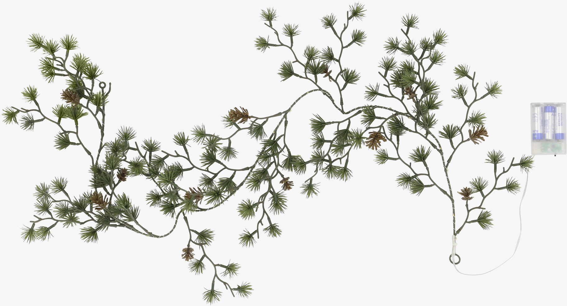 Ljusslinga Gran med Kottar LED 150 cm Chic Antique Konstväxter Konstblommor Plastväxter Plastblommor Ljusslingor