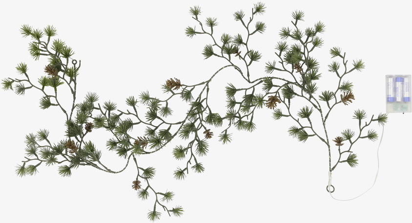 Ljusslinga Gran med Kottar LED 150 cm Chic Antique Konstväxter Konstblommor Plastväxter Plastblommor Ljusslingor