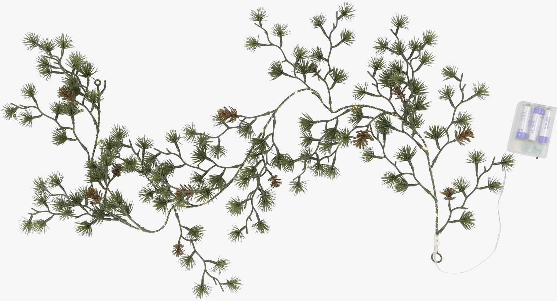 Ljusslinga Gran med Kottar LED 150 cm Chic Antique Konstväxter Konstblommor Plastväxter Plastblommor Ljusslingor
