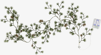 Ljusslinga Gran med Kottar LED 150 cm Chic Antique Konstväxter Konstblommor Plastväxter Plastblommor Ljusslingor