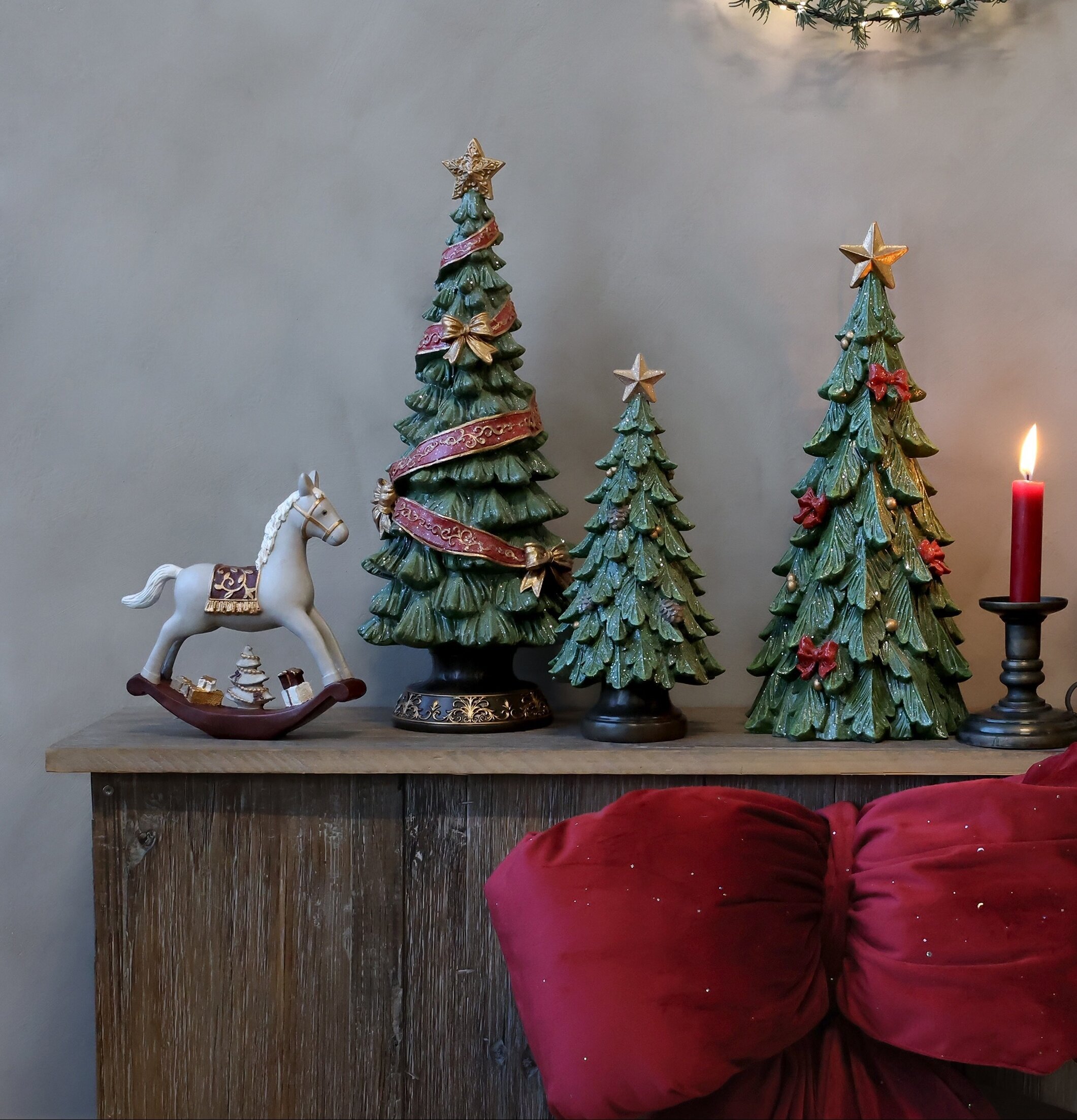 Noël Julgran med Kottar Grön 24 cm Chic Antique Övrig prydnad/dekoration för inredning innemiljö