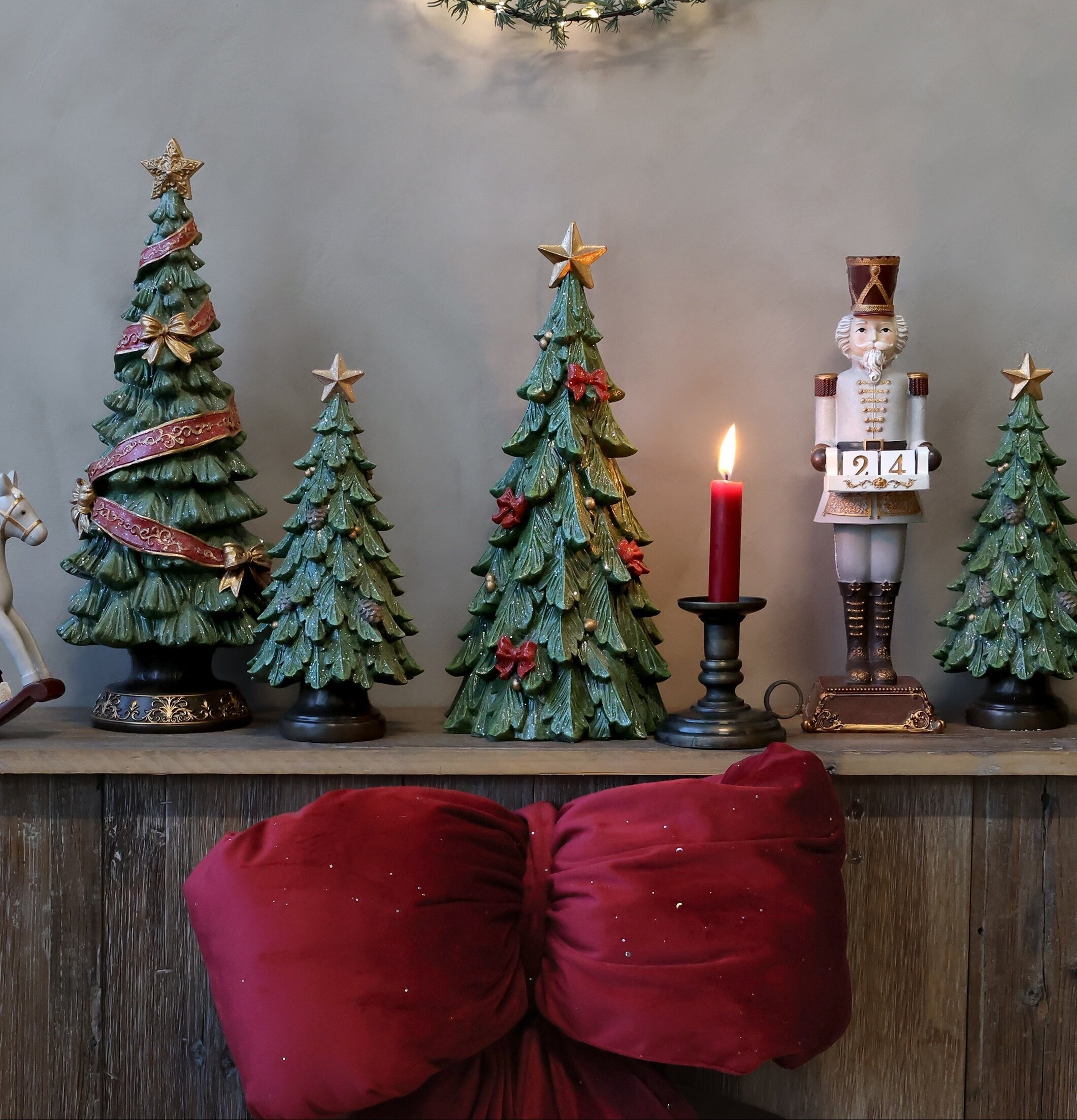 Noël Julgran med Rosetter Grön 32 cm Chic Antique Övrig prydnad/dekoration för inredning innemiljö