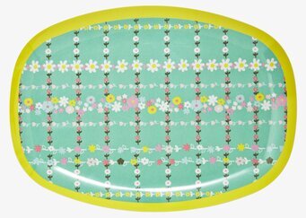 Tallrik Retro Flower Print från Rice med färgglatt blommönster