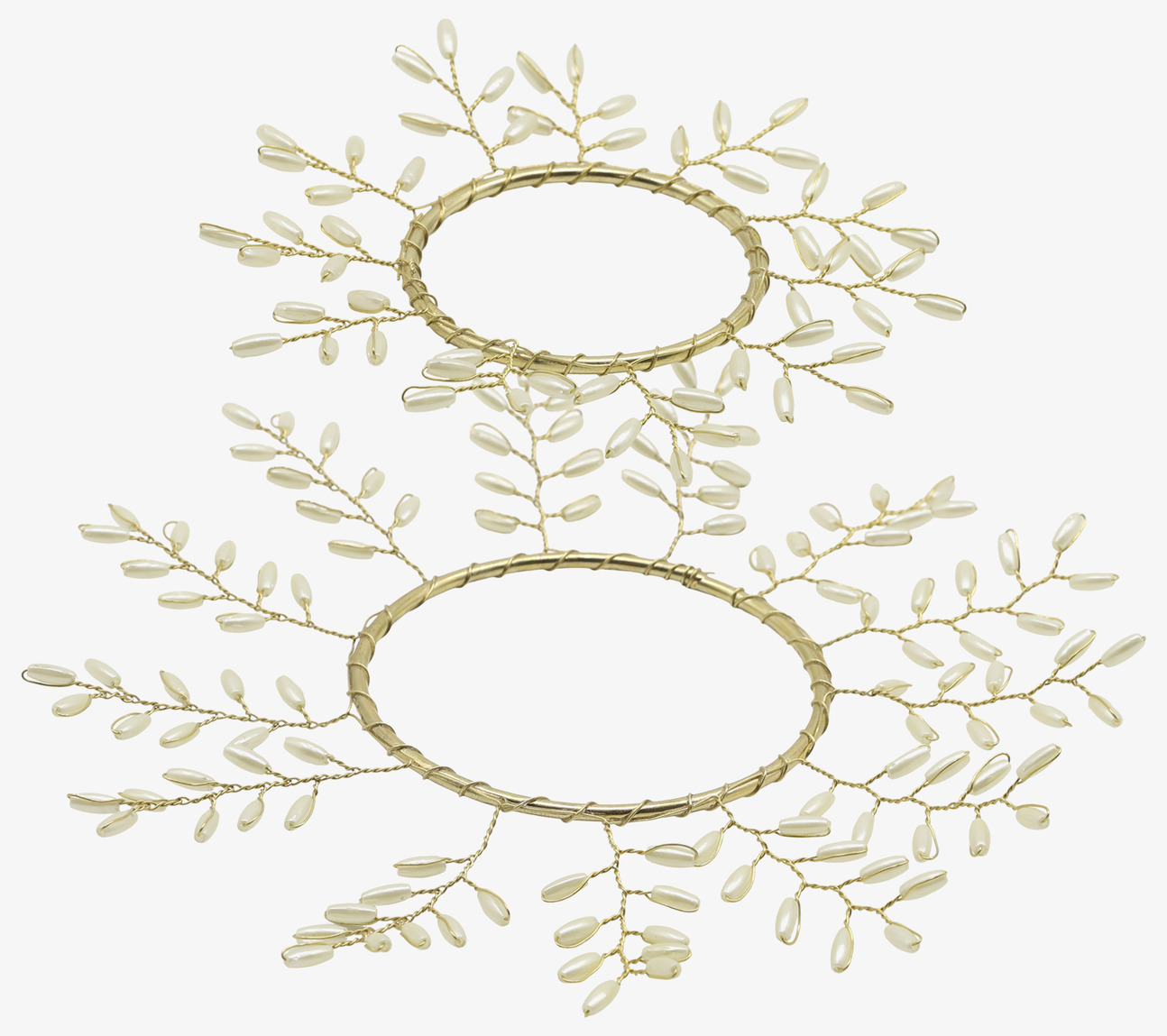 Ljuskrans med Pärlor 2-pack Creme Guld Chic Antique Övrig prydnad/dekoration för inredning innemiljö