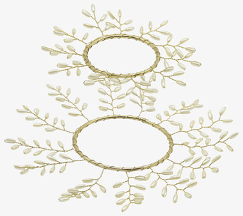 Ljuskrans med Pärlor 2-pack Creme Guld Chic Antique Övrig prydnad/dekoration för inredning innemiljö