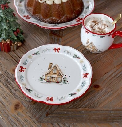 Frukosttallrik Chalet de Noël Cherry Ø20,5 cm Chic Antique Tallrikar Djupa tallrikar (ej skål) Desserttallrikar Assietter