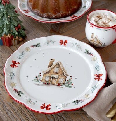 Middagstallrik Chalet de Noël Cherry Ø28 cm Chic Antique Tallrikar Djupa tallrikar (ej skål) Desserttallrikar Assietter