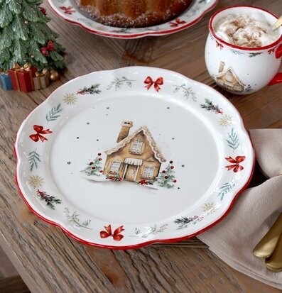 Middagstallrik Chalet de Noël Cherry Ø28 cm Chic Antique Tallrikar Djupa tallrikar (ej skål) Desserttallrikar Assietter