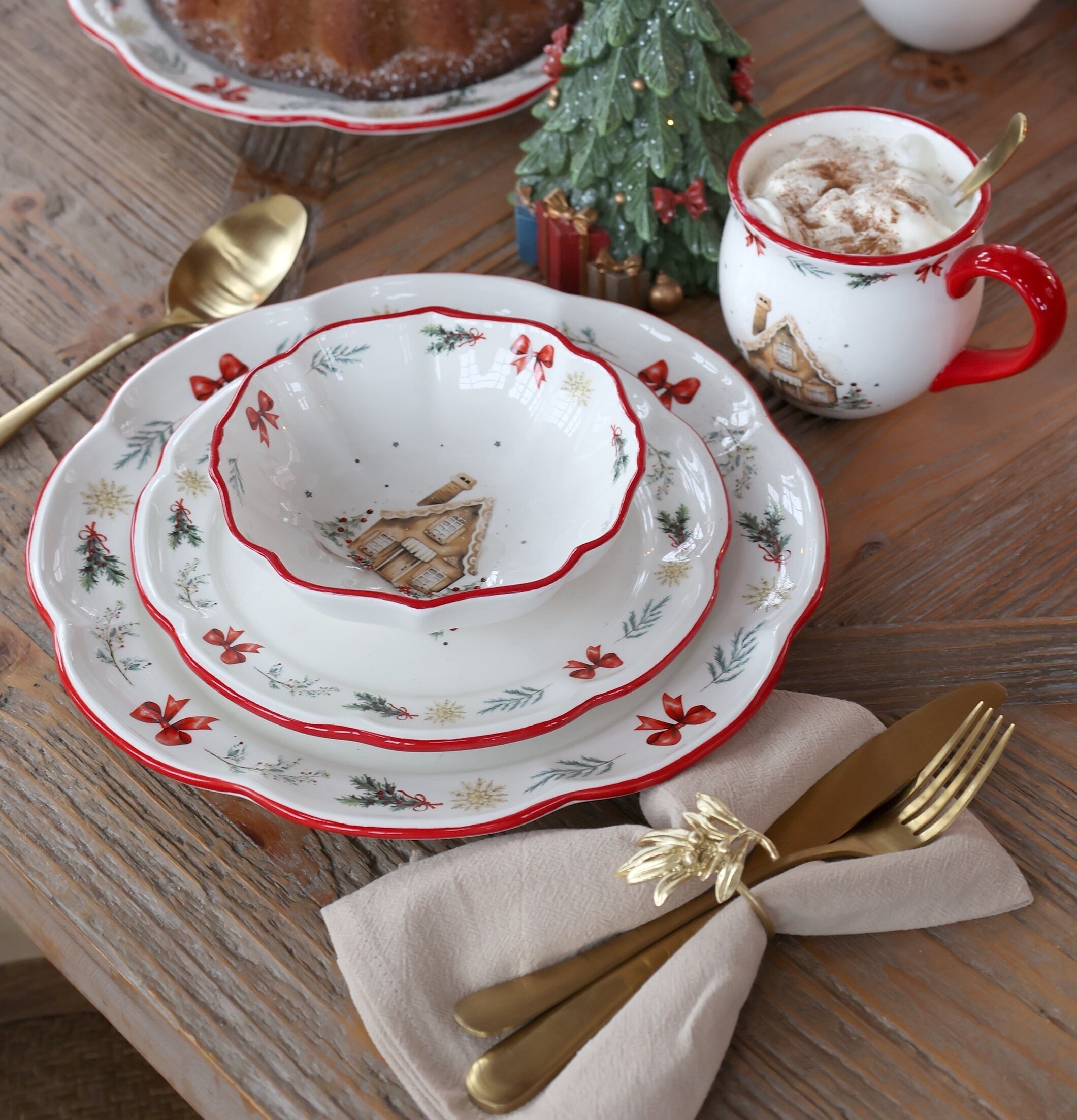 Skål Chalet de Noël Cherry Ø14 cm Chic Antique Skålar att äta ur tilltugg Såskannor/Vispskål servering