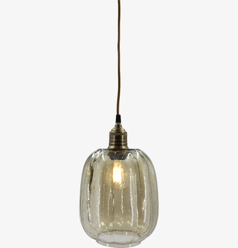 Taklampa Rökfärgat Glas med Mässingstopp 29 cm Chic Antique Lampor Taklampor Golvlampor Bordslampor LED-lampor Ledlampor Fönsterlampor