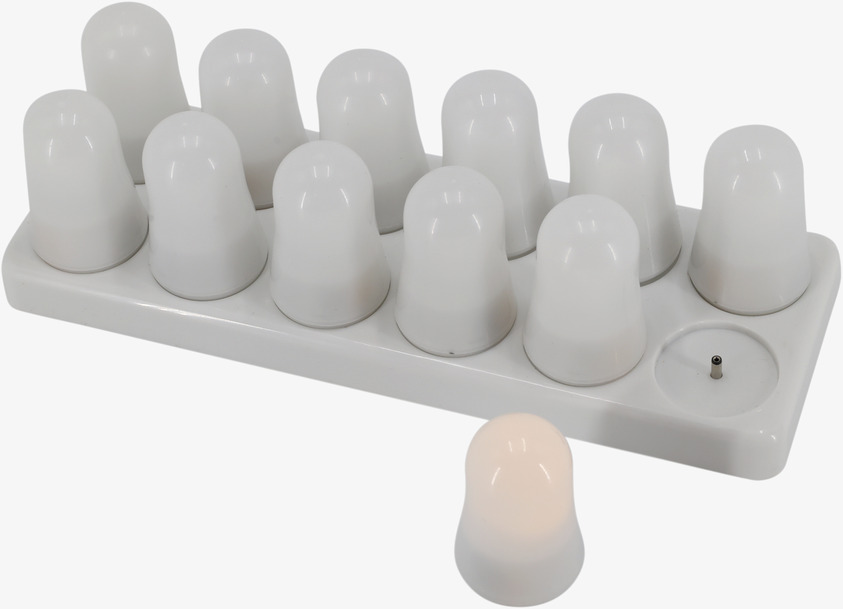 Värmeljus LED Uppladdningsbara 12-pack med Laddstation Chic Antique Stearinljus batteridrivna