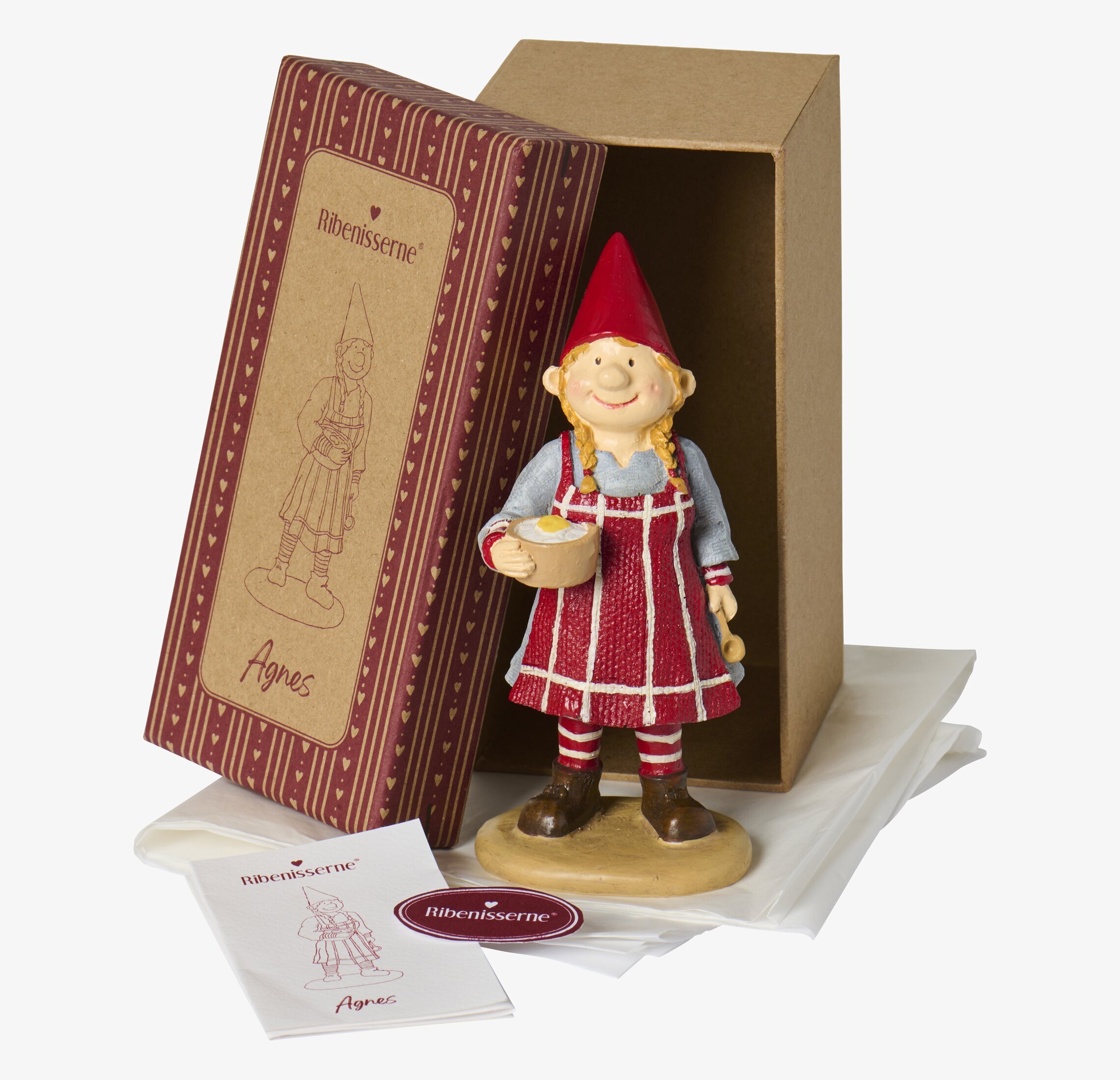 Tomte Agnes Med Grötskål IB Laursen Statyer, statyetter, figuriner för inomhusbruk eller altaner Ballerinor