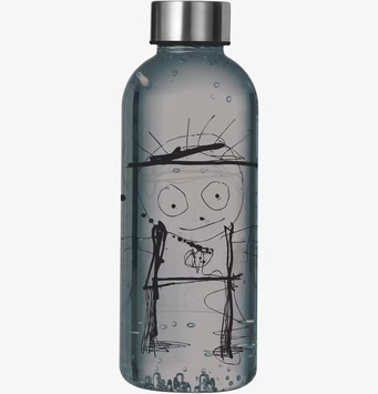 Vattenflaska Grå från Poul Pava med konstnärlig design
