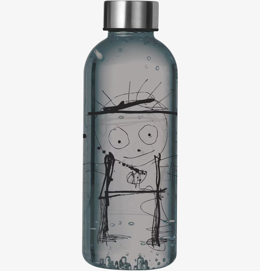Vattenflaska Grå från Poul Pava med konstnärlig design