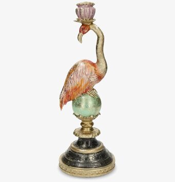 Bild: Flamingo ljusstake med patina och ornamentik