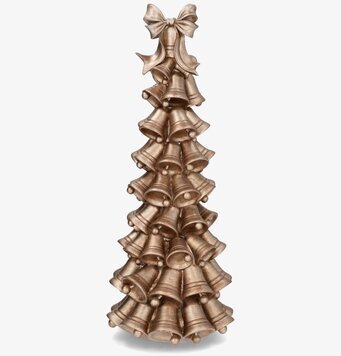 Foto: Julgran av champagnefärgade metallklockor 45 cm