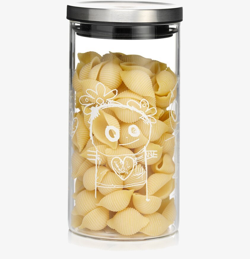 Glasburk Pure Friends M från Poul Pava med rigatoni-pasta