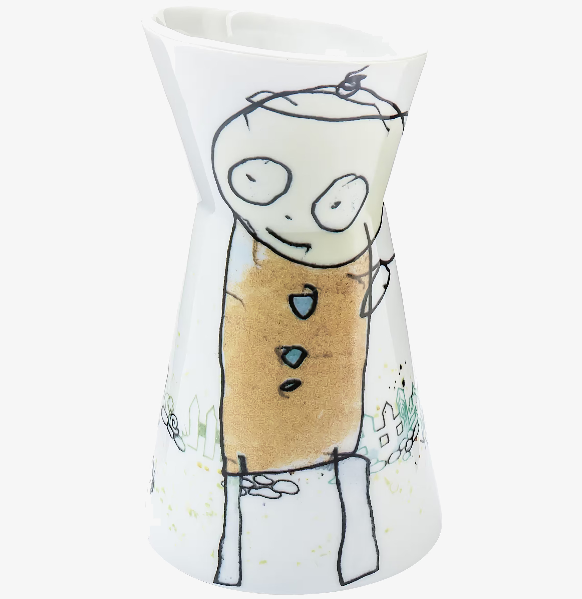 Mjölkkanna från Poul Pava med konstnärlig figur och detaljer