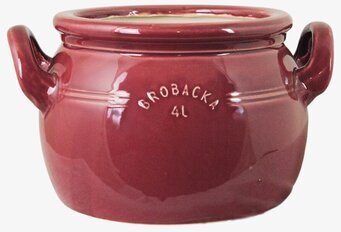 Krus Brobacka 4L Burgundy Låg Strömshaga Krukor Örtkrukor Glaskrukor