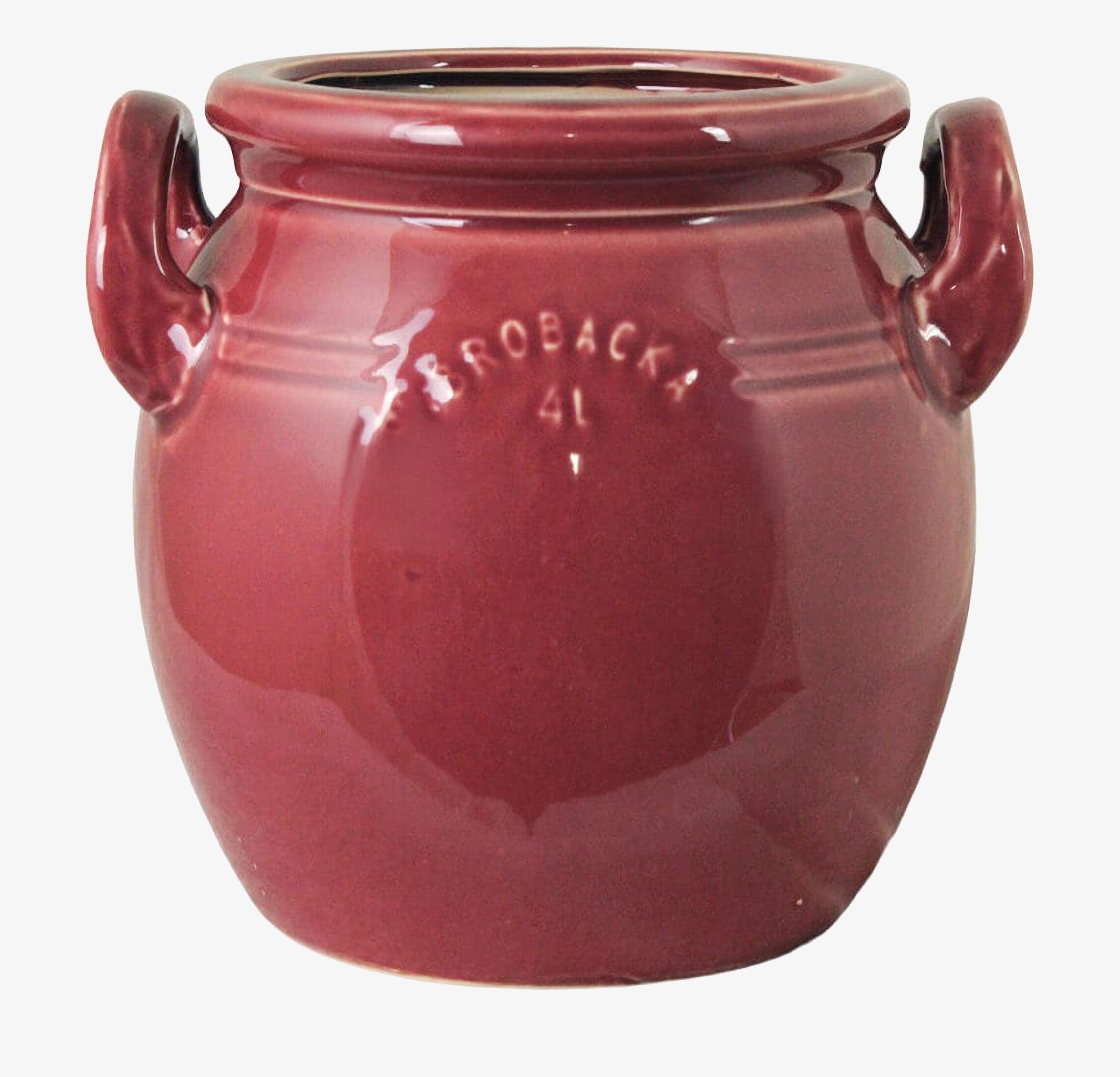 Krus Brobacka 4L Burgundy Hög Strömshaga Krukor Örtkrukor Glaskrukor