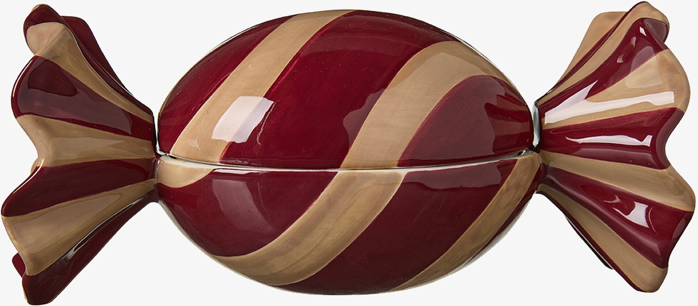 Candy Ask Rund Vinröd/Beige Wikholm Form Förvaringsburkar i stengods