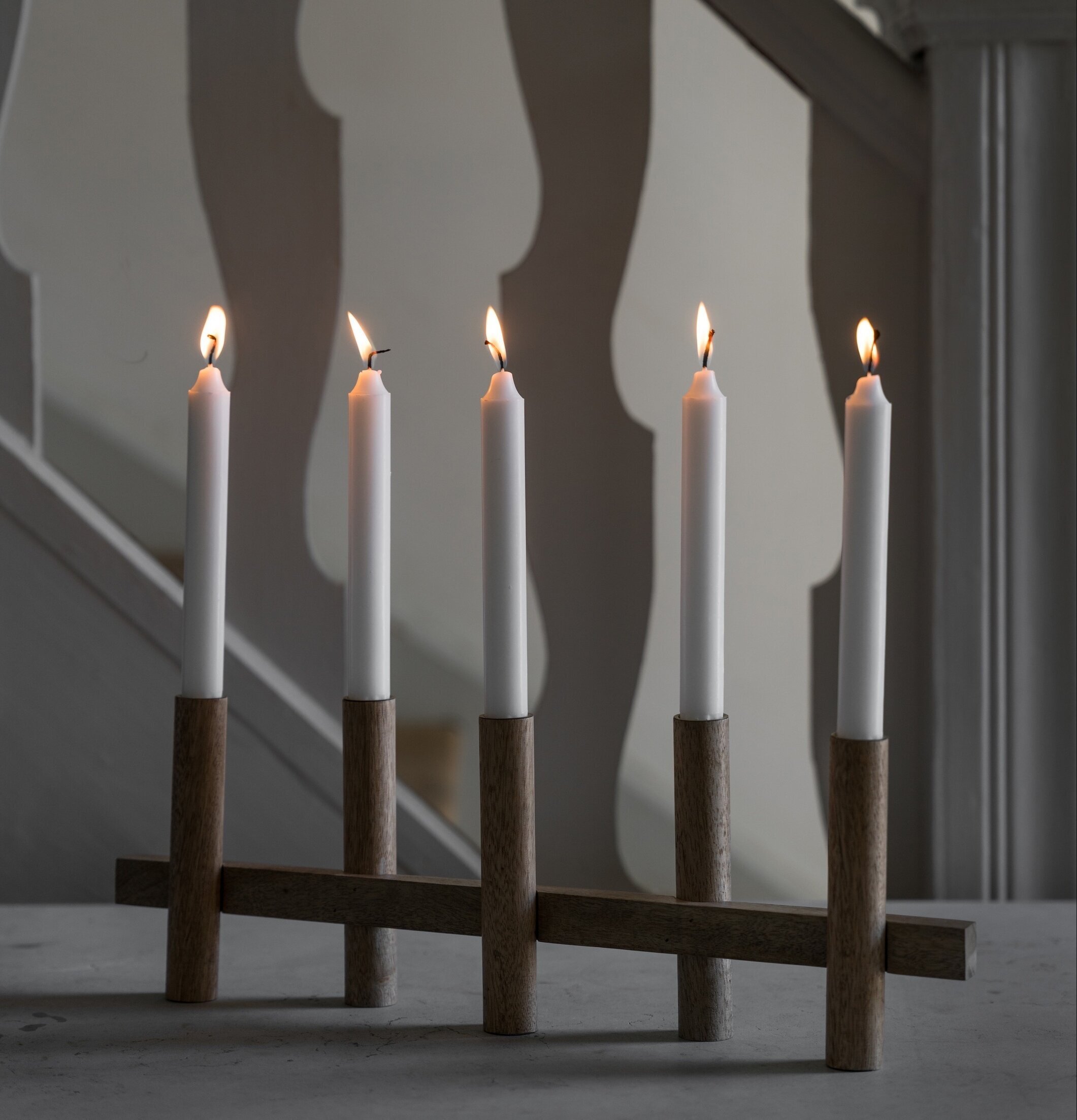 Adventsljusstake 5 Ljus Ljust Trä Ernst Ljusstakar Adventsstakar Ljushållare Ljushyllor