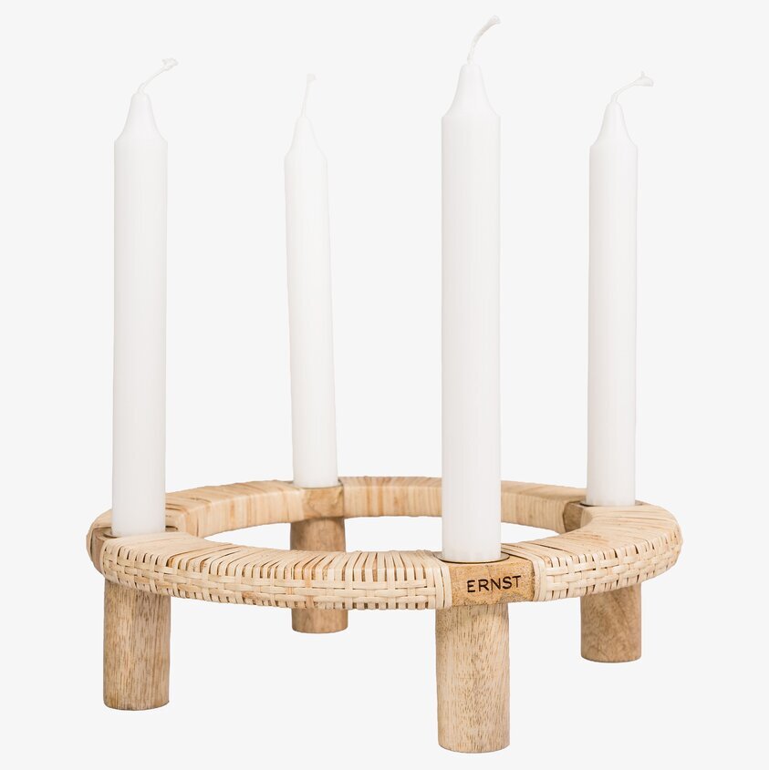 Adventsljusstake Rund 4 Ljus Ljust Trä Ernst Ljusstakar Adventsstakar Ljushållare Ljushyllor