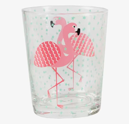 Tumblerglas Flamingo från Sass & Belle på vit bakgrund